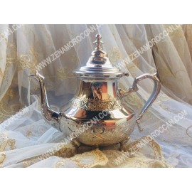 Authentic Moroccan Vintage Handmade Silver Teapot 