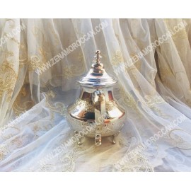 Authentic Moroccan Vintage Handmade Silver Teapot 