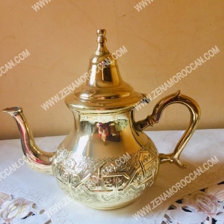 Handmade Moroccan Golden Teapot Set