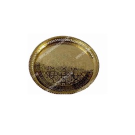 Moroccan Handmade Tea Tray Design Brass Plated