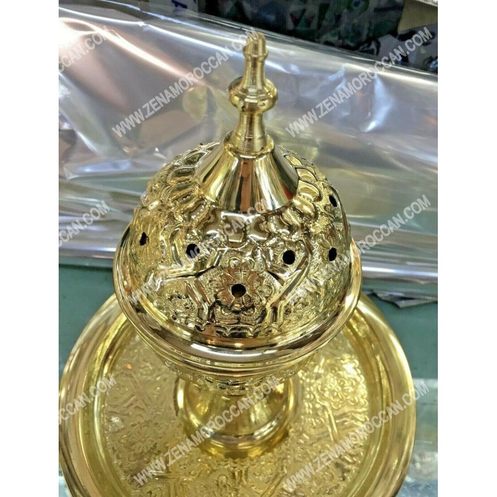 Moroccan Luxurious Authentic Handmade Brass Incense Burner