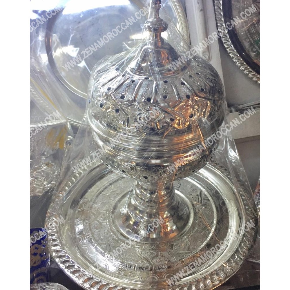 Moroccan Luxurious Handmade Silver Incense Burner