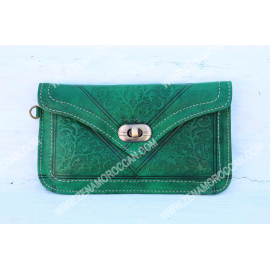 Moroccan Leather Wallet Women's green 