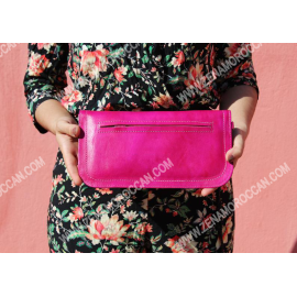 Moroccan Leather Wallet Women's pink 