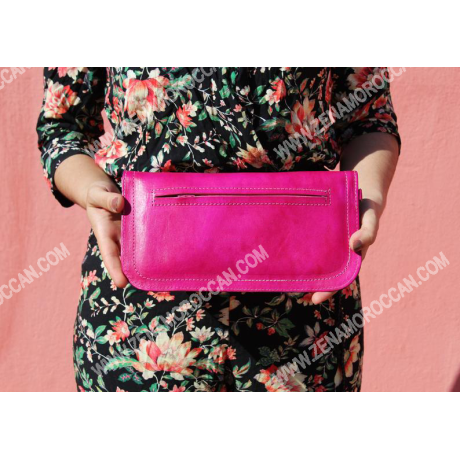 Moroccan Leather Wallet Women's pink