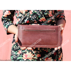 Moroccan Leather Wallet Women's brown 