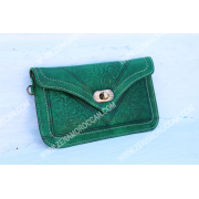 Moroccan Leather Wallet Women's green