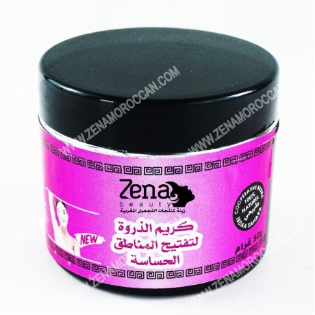 Lightening cream for sensitive areas with hump of camel