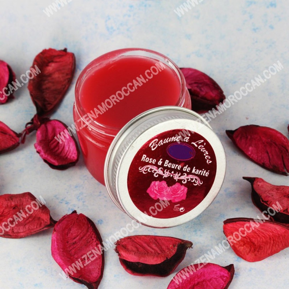 Rose lip balm and shea butter