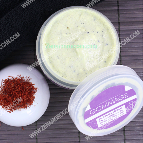 Scrub with saffron for face and neck and body