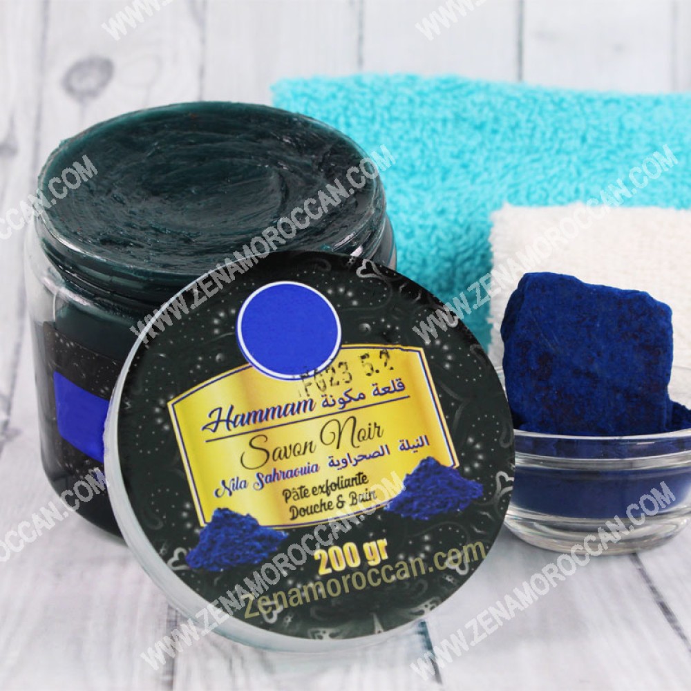 Moroccan soap with blue nila sahraouia