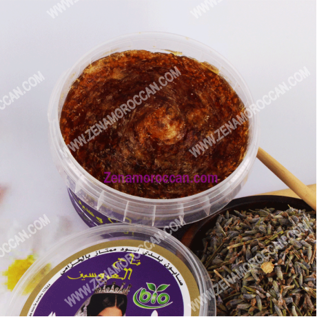 Black soap for peeling with Lavender